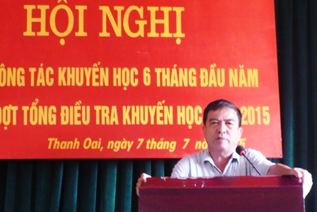 Ông Lê Mạnh Thức - Chủ tịch Hội khuyến học huyện Thanh Oai chủ trì hội nghị