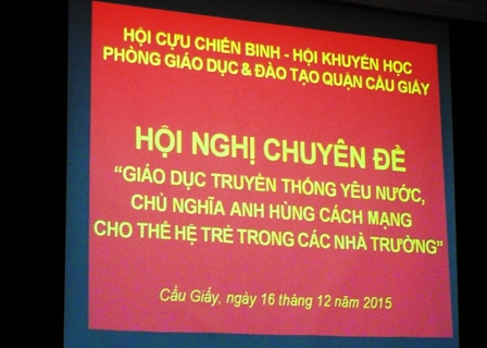 QUẬN CẦU GIẤY TỔ CHỨC CHUYÊN ĐỀ “GIÁO DỤC TRUYỀN THỐNG YÊU NƯỚC, CHỦ NGHĨA ANH HÙNG CÁCH MẠNG CHO THẾ HỆ TRẺ TRONG CÁC NHÀ TRƯỜNG”