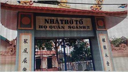 Nhà thờ họ Quản ngành 2, làng Thành Vật, xã Đồng Tiến, huyện ứng Hòa