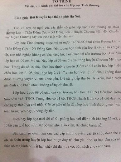 Giúp đỡ Lớp học tình thương tại chùa Hương Lan - Đông Cựu - Đông Sơn - Chương Mỹ, Hà Nội